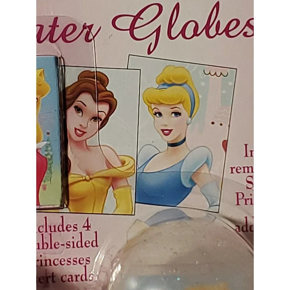Vntg. 90's/Y2K Disney Princess Party Favor/4 Water Globes/NOS/Deadstock/Hallmark